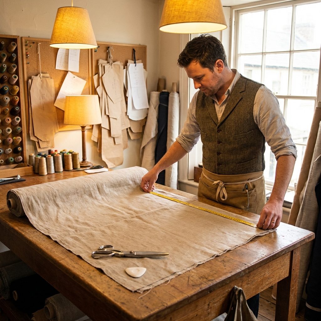 Thợ may đo vải linen